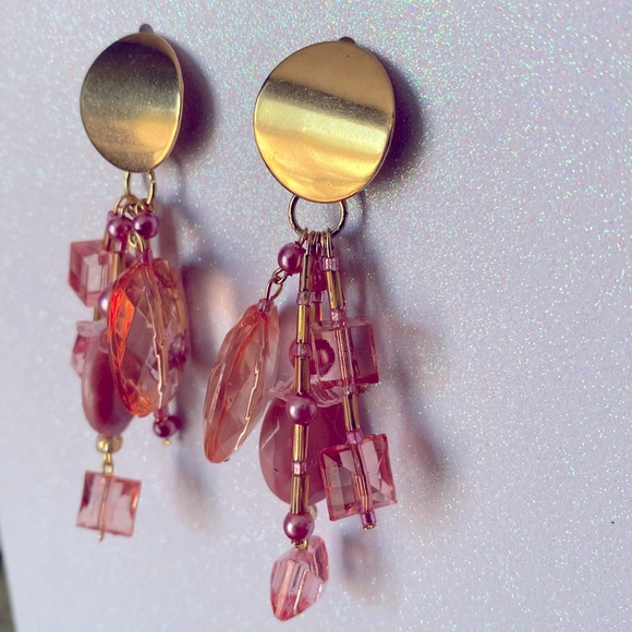 Pretty in Pink Statement Earrings - Picture 3 of 4